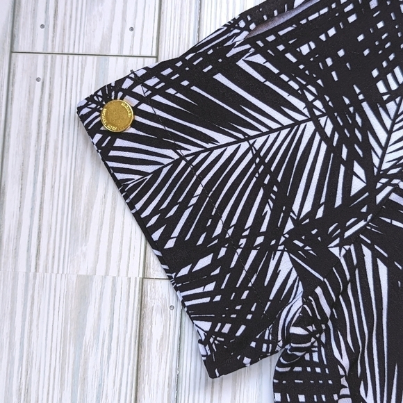 MICHAEL Michael Kors Palm Fronds Mini Dress in Black and White Size Small - Picture 5 of 9